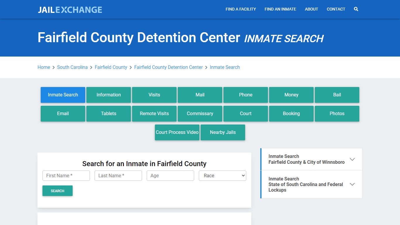 Fairfield County Detention Center Inmate Search - Jail Exchange